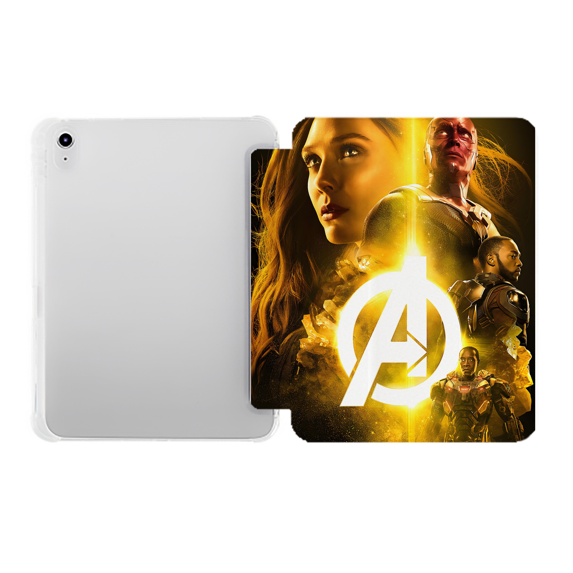 （画像用） アベンジャーズ The Avengers IPad ケース ペン収納付き 三つ折りスタンド PUレザー×シリコン 対応機種9.5/10.5/10.9インチ